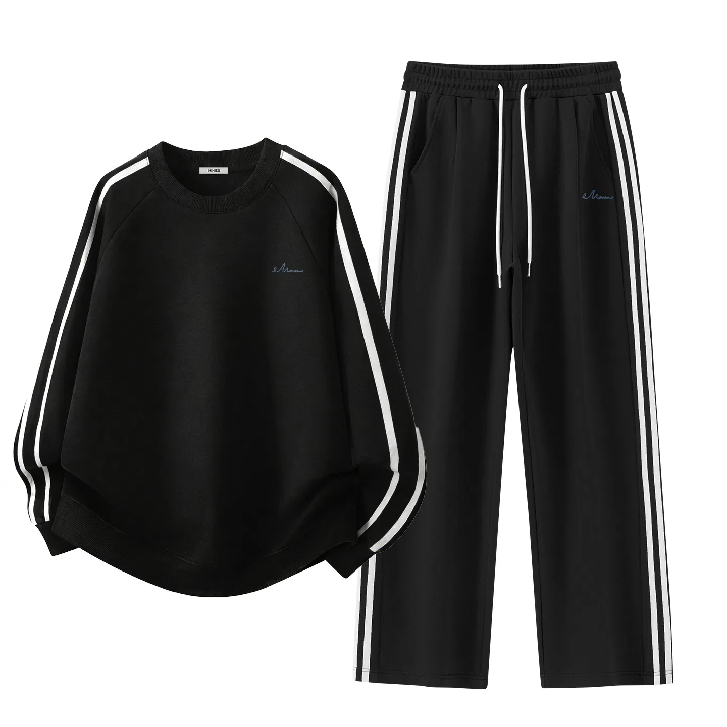 Детский комплект свитшотов 2 Pack MZ Free Line Chest Logo MINISO, Black Black