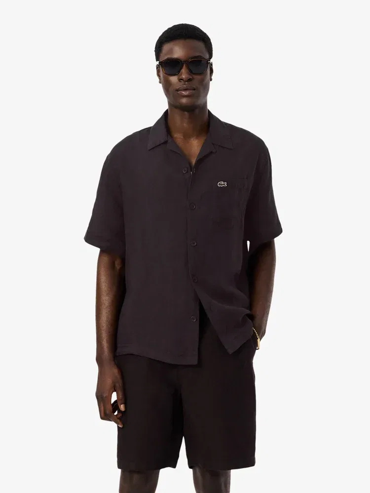 Рубашка с коротким рукавом, льняная LACOSTE, Brown