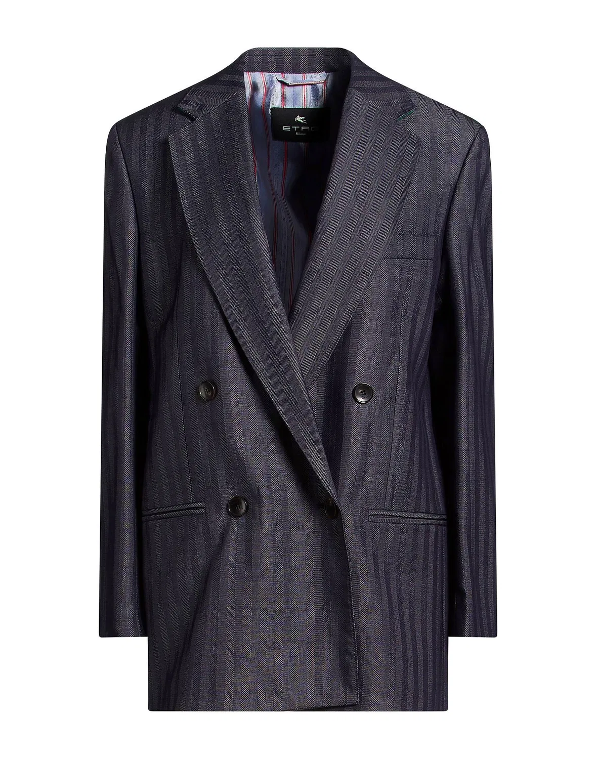 Женский двубортный пиджак с лацканами Charcoal Etro, темно‑серый