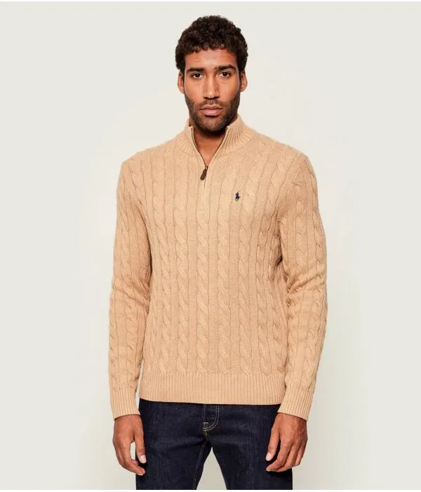 Мужской свитер с застежкой-молнией Polo Ralph Lauren, Cammello