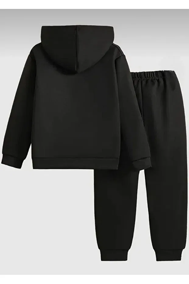 Детский спортивный костюм для девочек с принтом Butterfly Topçu, Black — фото 2
