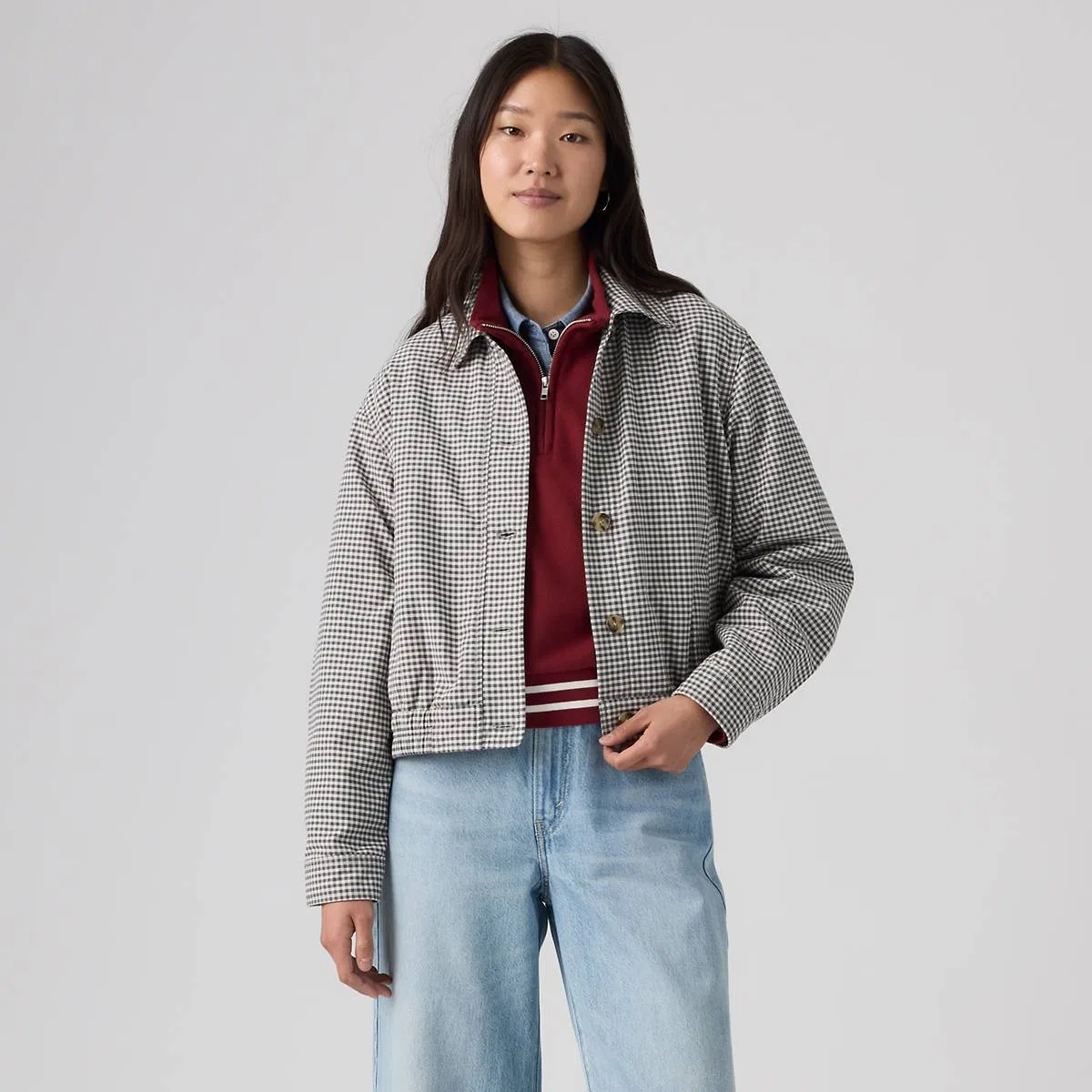Куртка в стиле вестерн от Charli Levi's, Yoli Gingham Magnet - White — фото 3