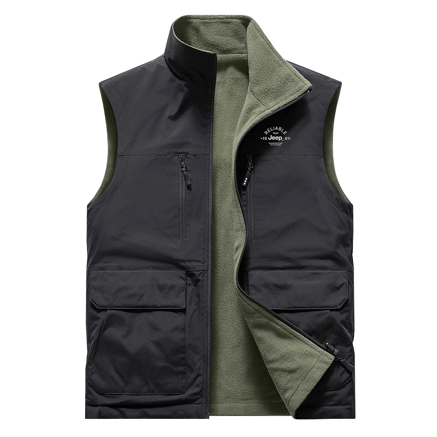 Детский жилет Jeep Stand Collar Moderate Straight Fit, Army Green — фото 3