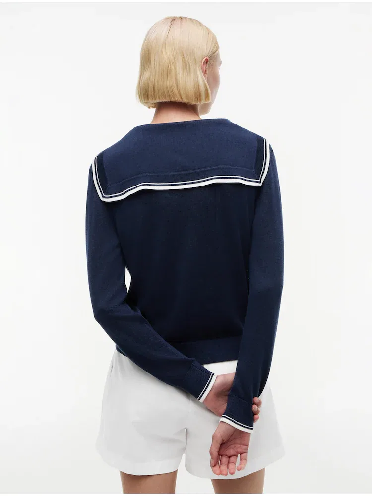 Футболка с длинным рукавом шелковая Sailor TOMMY HILFIGER, Navy — фото 3