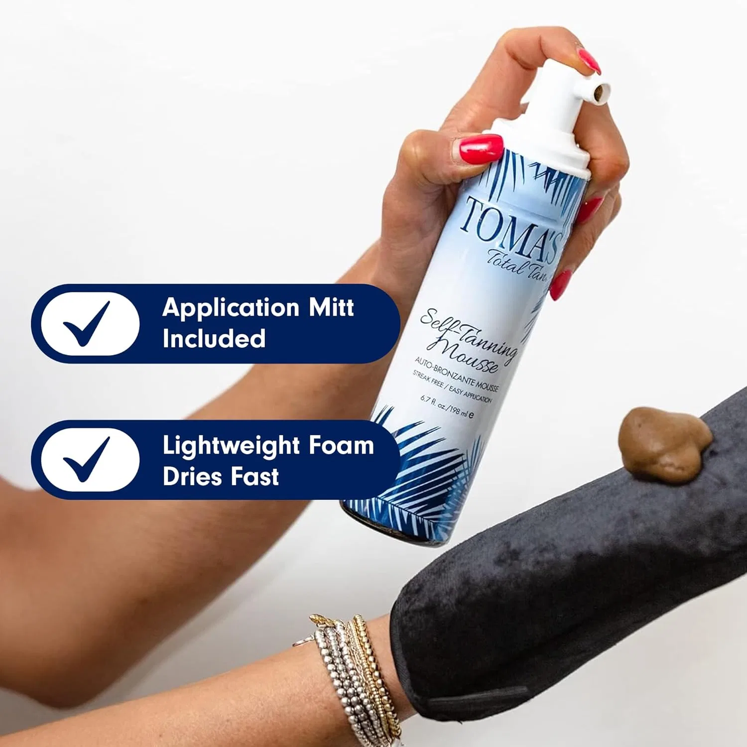 Автозагар мусс Toma's Total Tan для лица и тела, бронзовый цвет, 7 унций Tomas Total Tan — фото 4