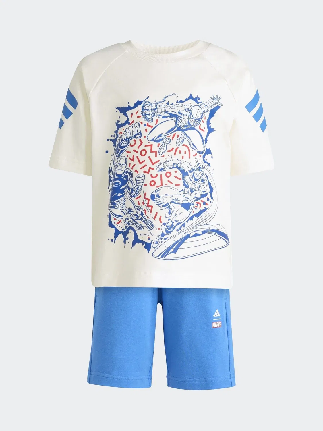 Комплект футболка и шорты Marvel Avengers adidas, белый