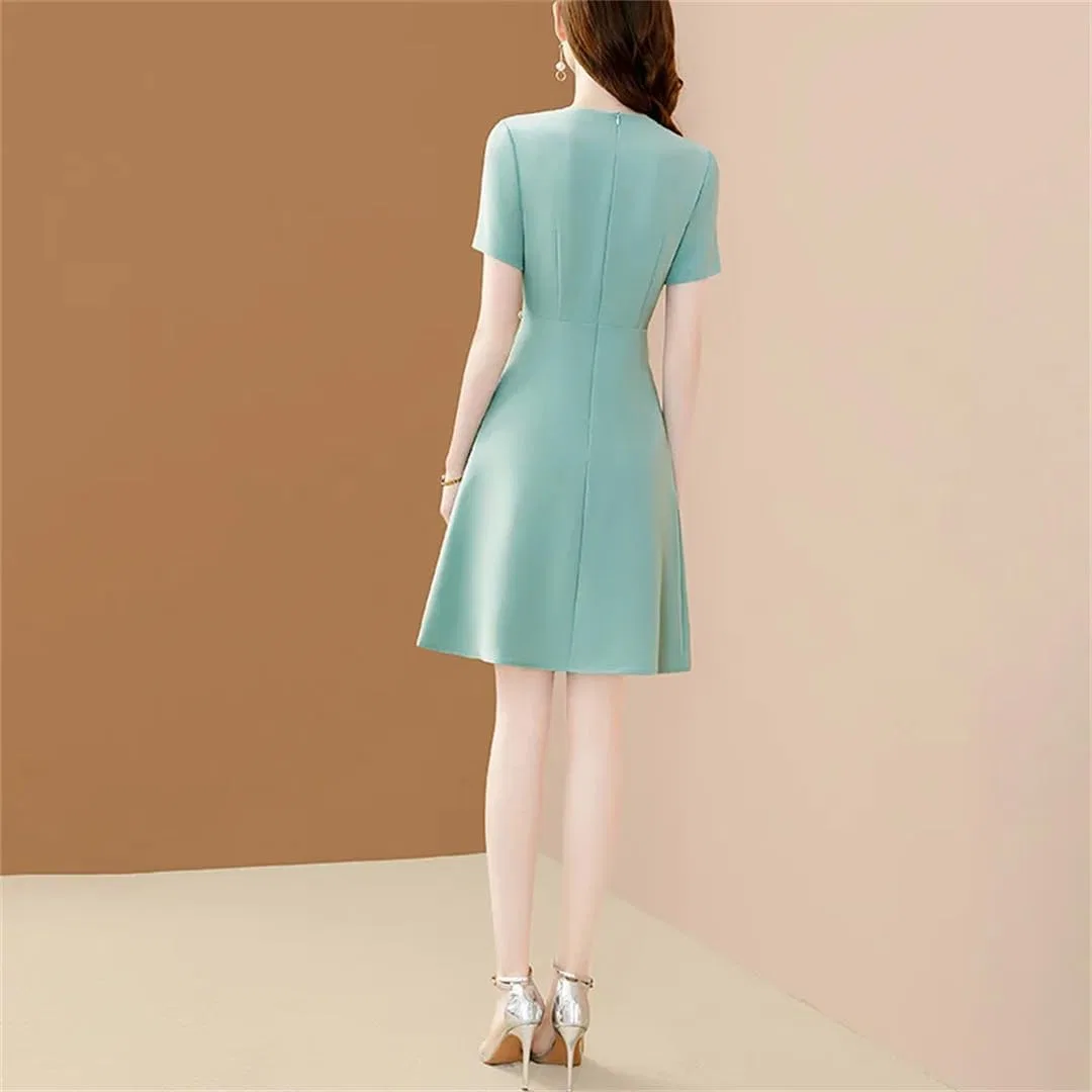 Женское платье A-силуэта с бисером, Short Sleeve, En8 — фото 4