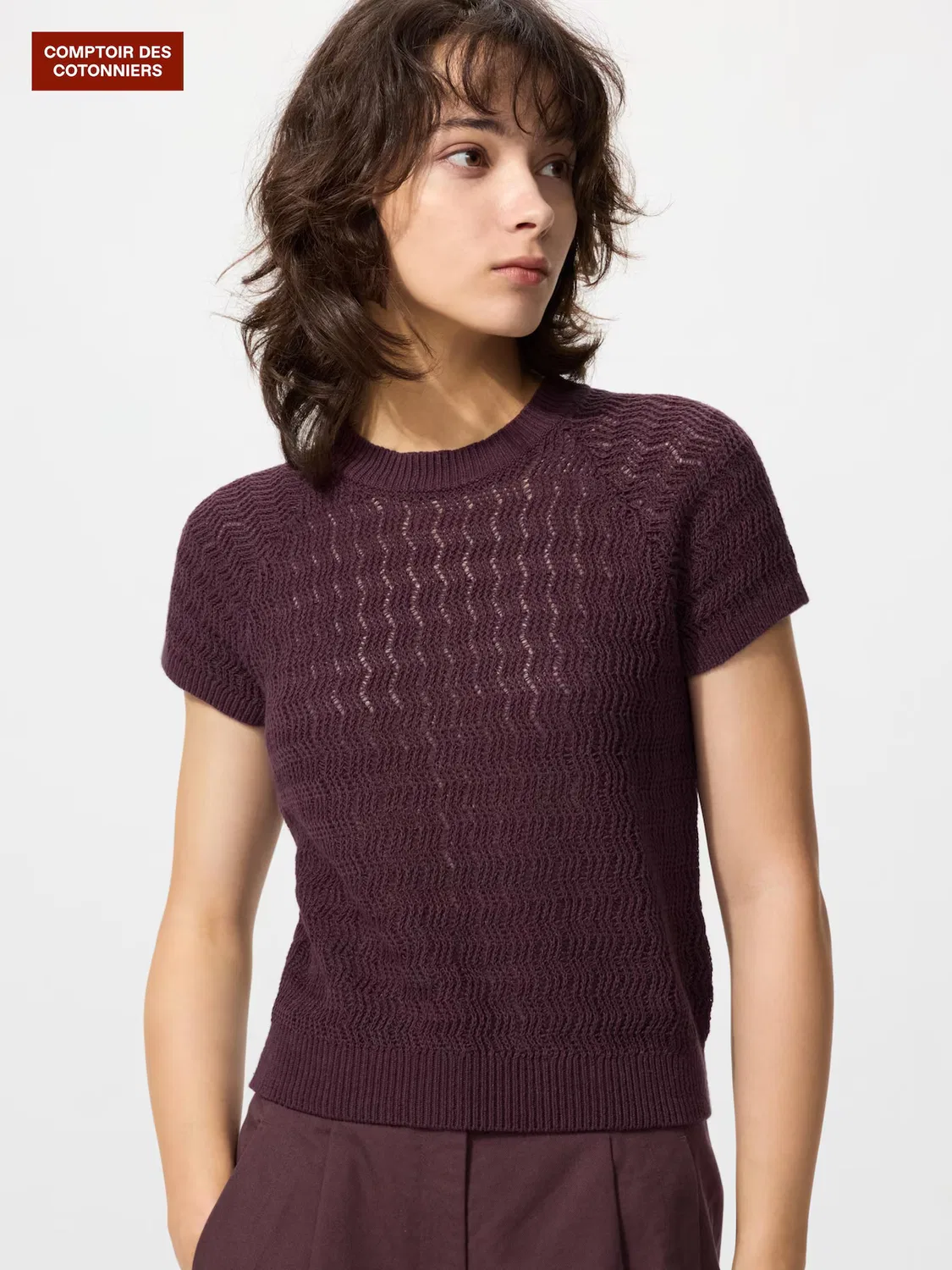 Свитер Uniqlo, мужской/женский, темно-коричневый
