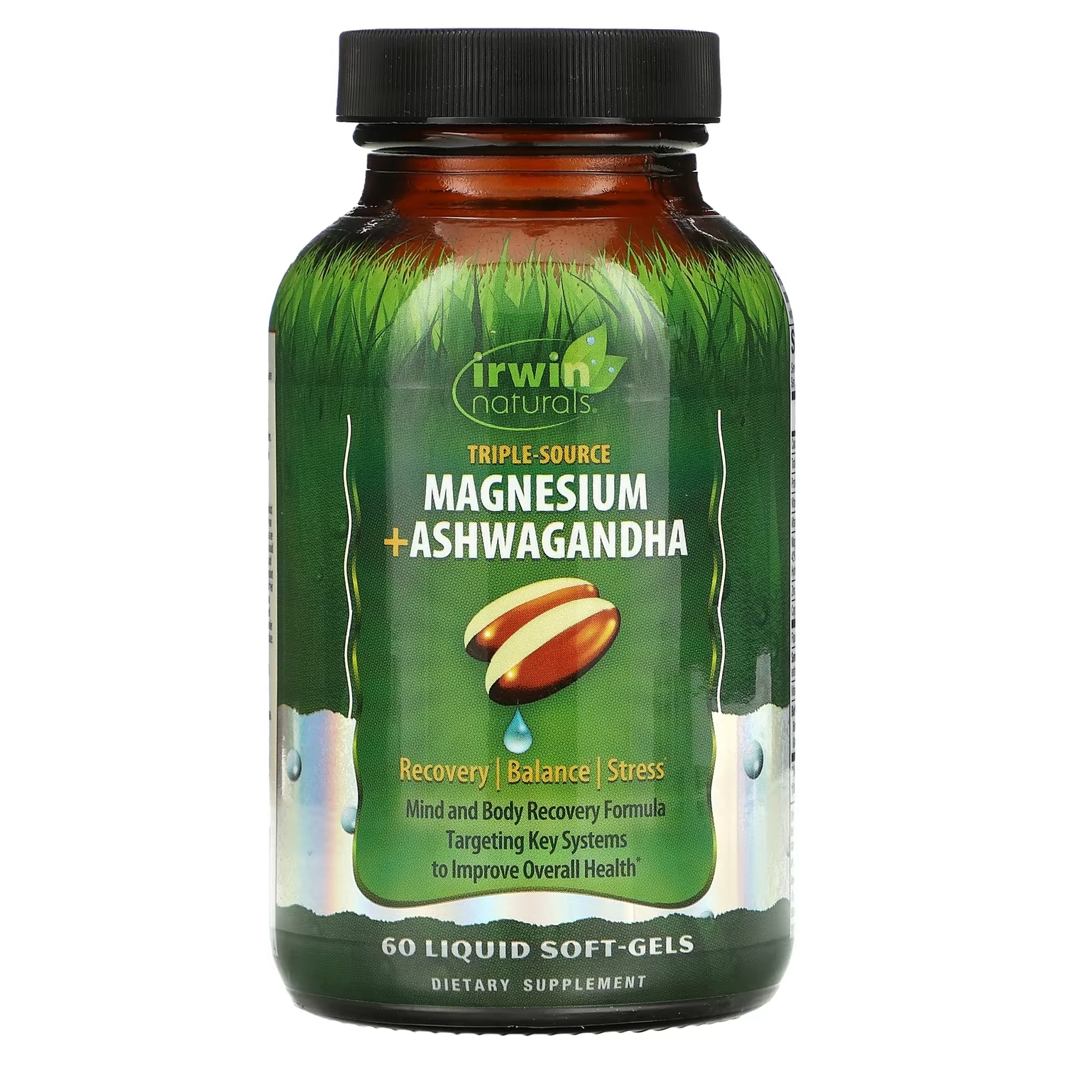 

Irwin Naturals Triple Source Magnesium + ашваганда, 60 мягких таблеток