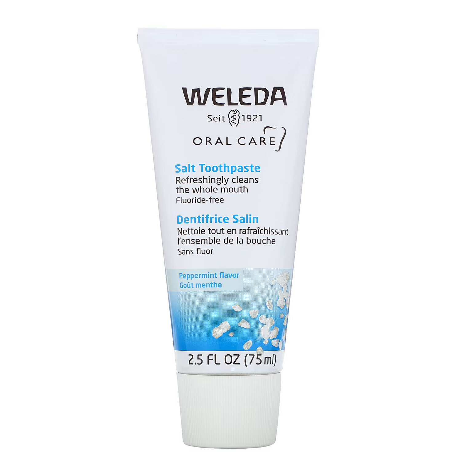 

Weleda, Oral Care, солевая зубная паста, без фторидов, со вкусом перечной мяты, 75 мл (2,5 жидк. унции)