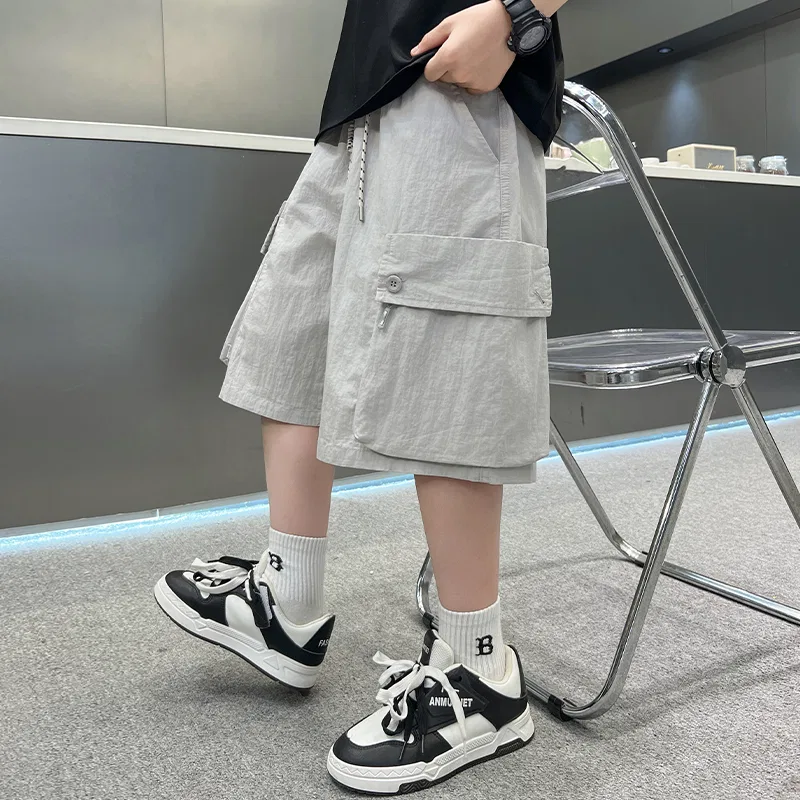 Детские шорты с принтом Lanza, Light Gray — фото 4