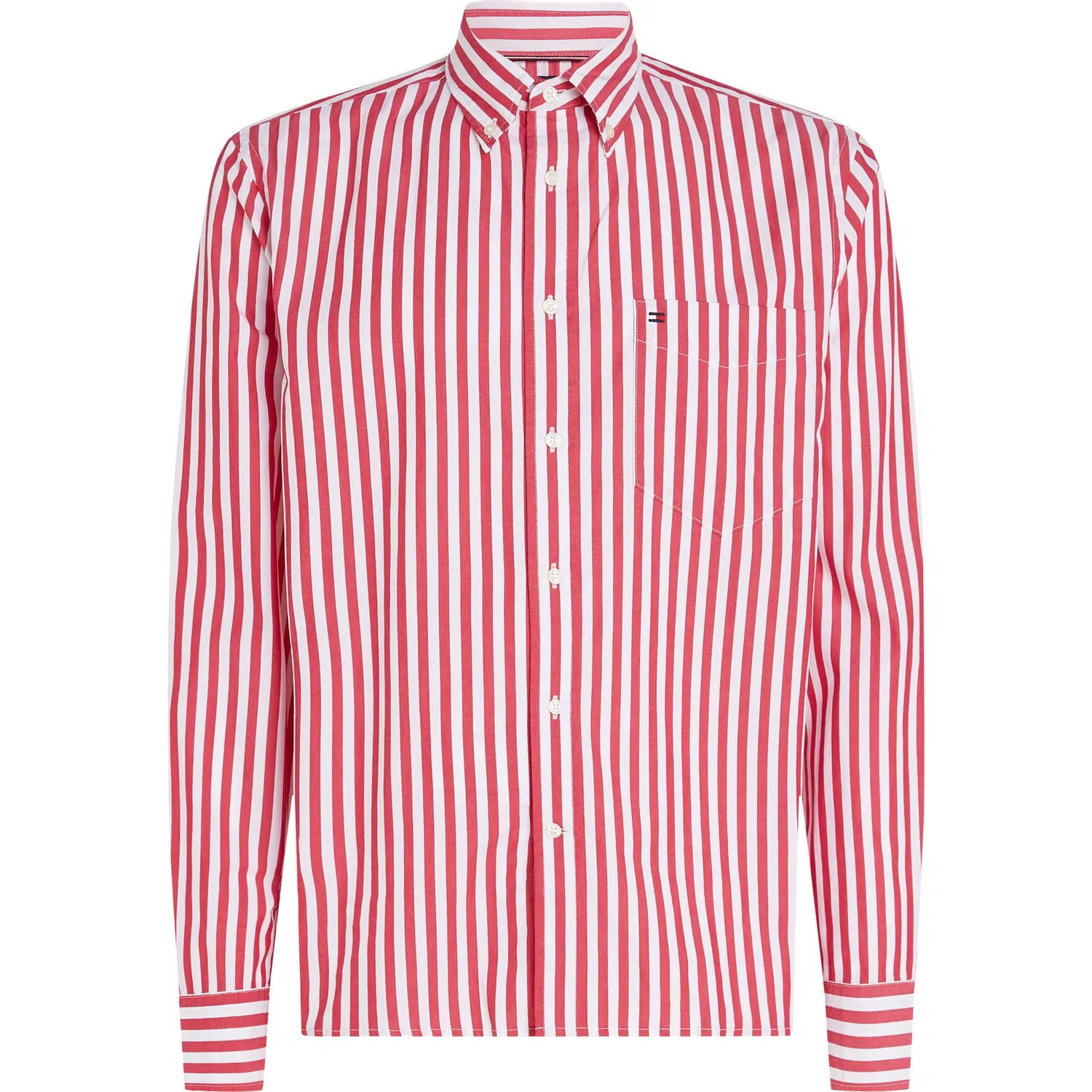 Мужская рубашка с длинным рукавом Flex Poplin Bold Stripe Tommy Hilfiger, Vivacious Pink/Stripe — фото 3