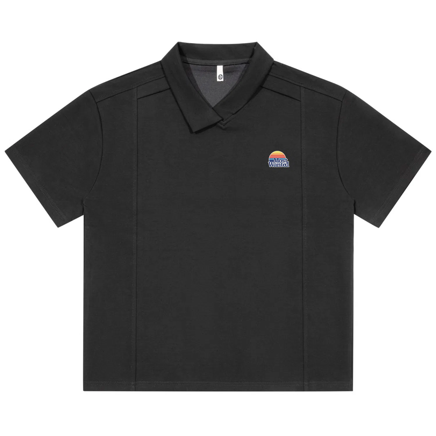 Детская футболка-поло с воротником Unisex Polo Collar Moderate MostwantedLab, Black