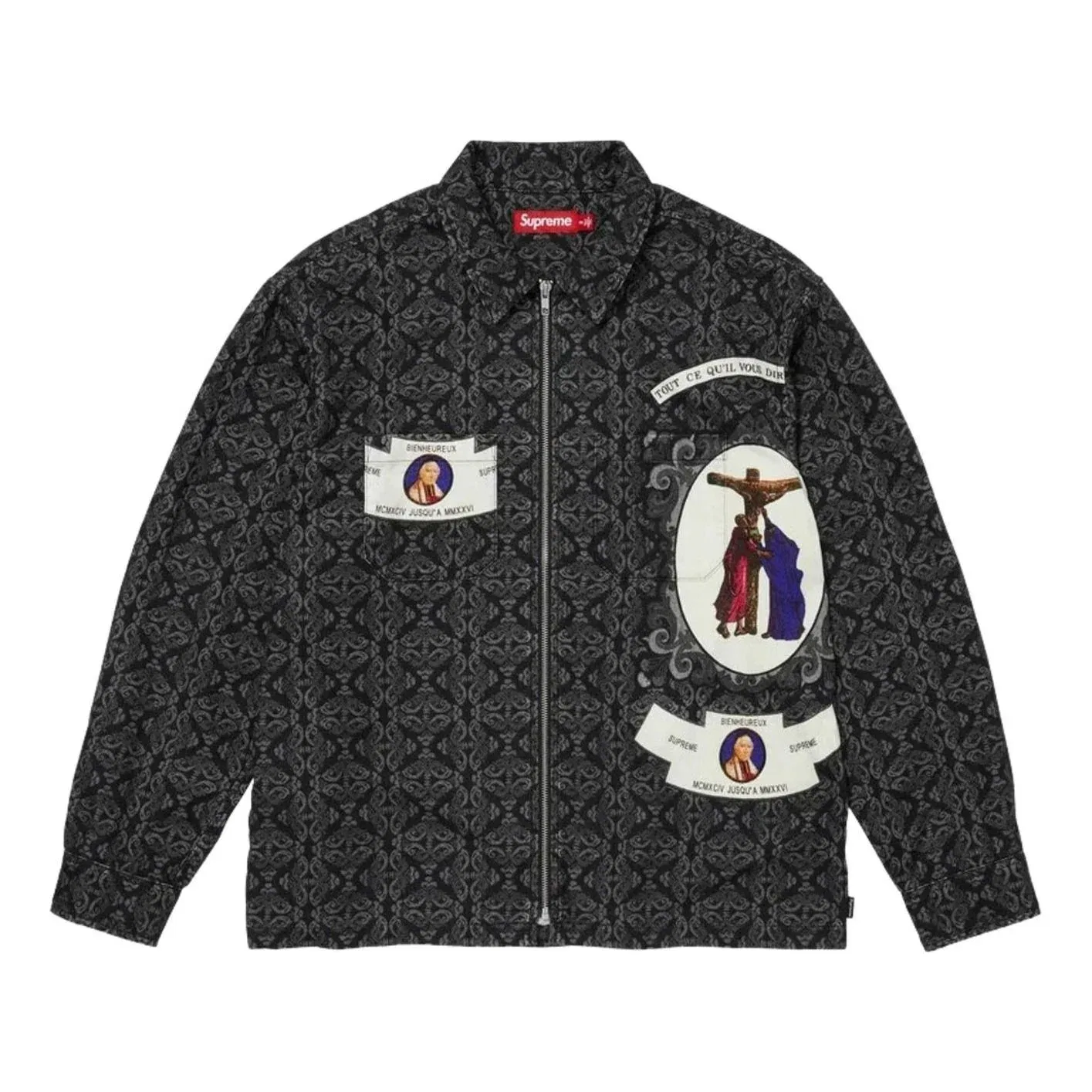 Мужская рубашка FW26 Devotion Flannel Zip Up Shirt 'Black' Supreme, черный