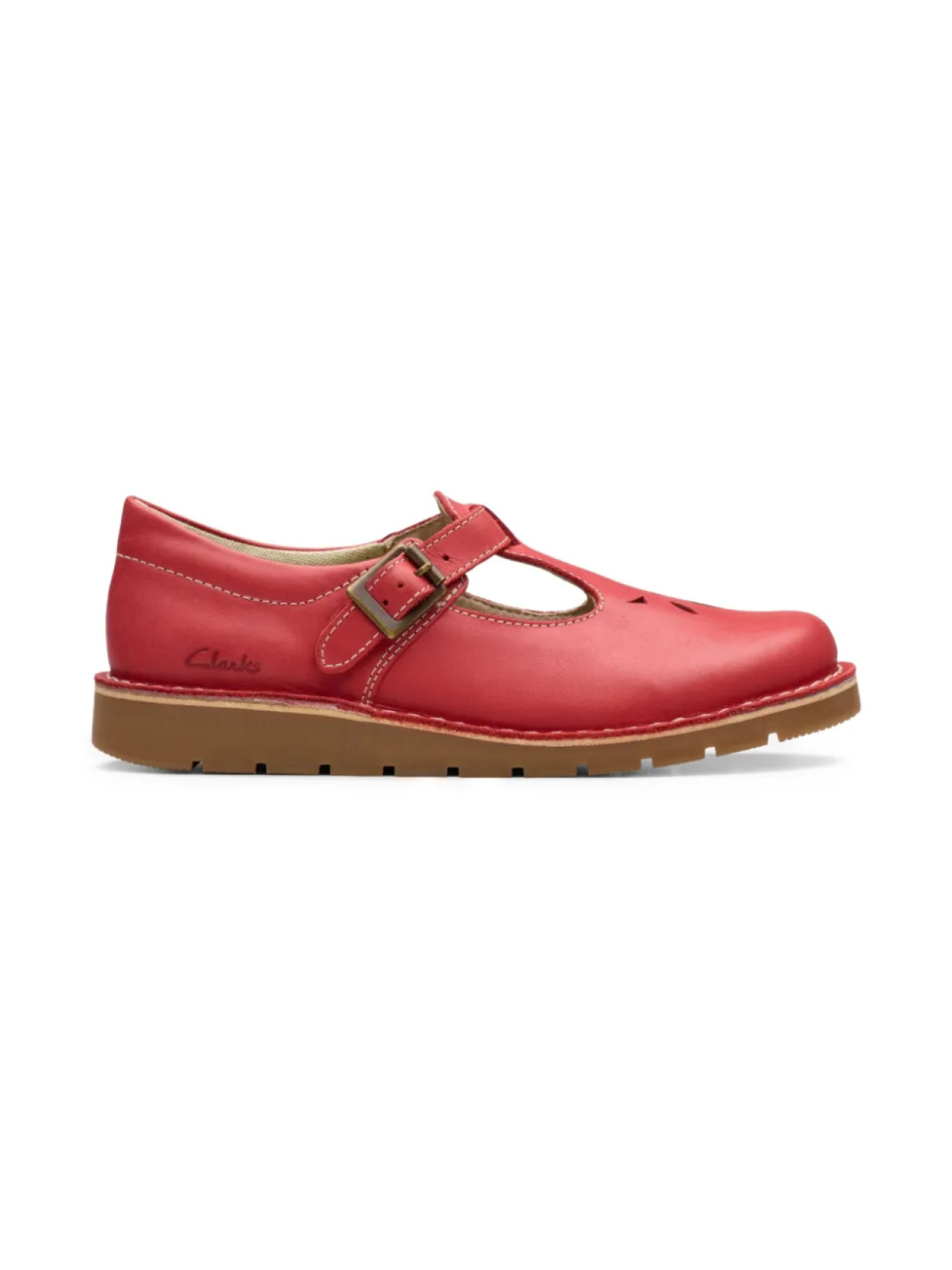 

Балетки с Т-образной перекладиной Clarks Kids, красный