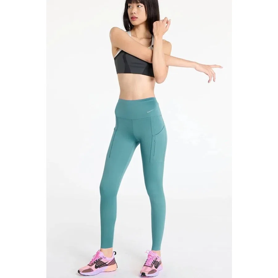 Женские леггинсы для тренировок с высокой посадкой и 6 карманами Nike Go Dri-FIT InfinaLock, Синий — фото 4