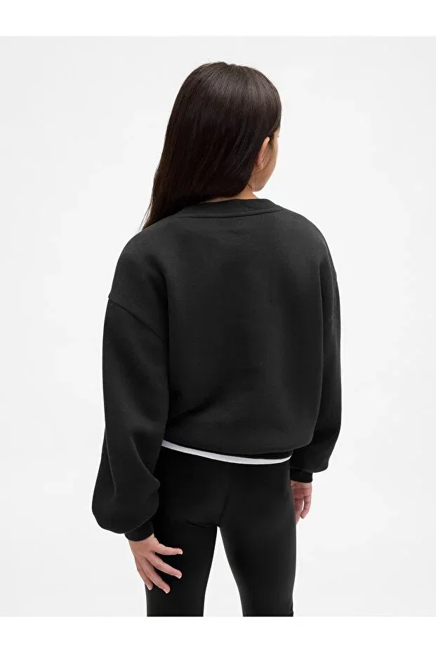 Детские свитшот для девочек с длинным рукавом Gap, Black-003 — фото 4