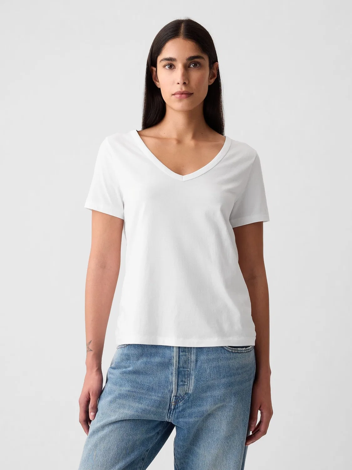 Футболка с v-образным вырезом Vintage Soft Gap, белый
