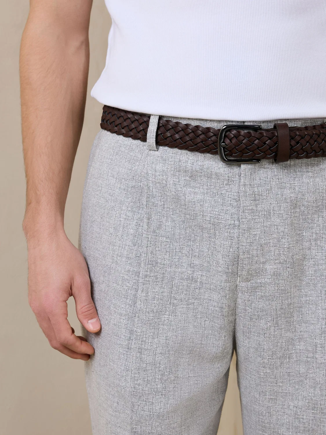 Брюки из льна и хлопка Regular Fit Next, светло-серый — фото 4