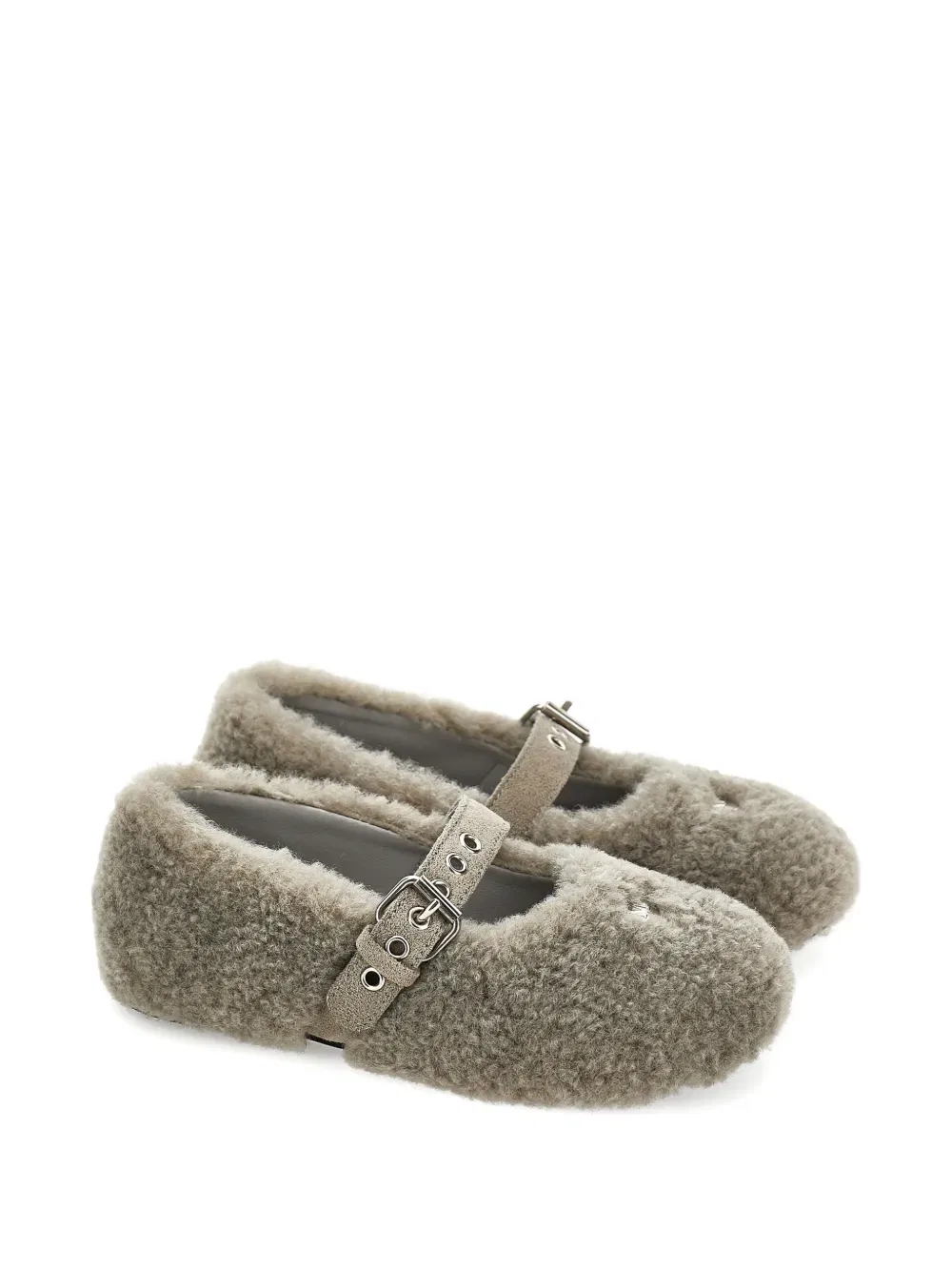 Балетки с овчиной Monnalisa, цвет Sage Green