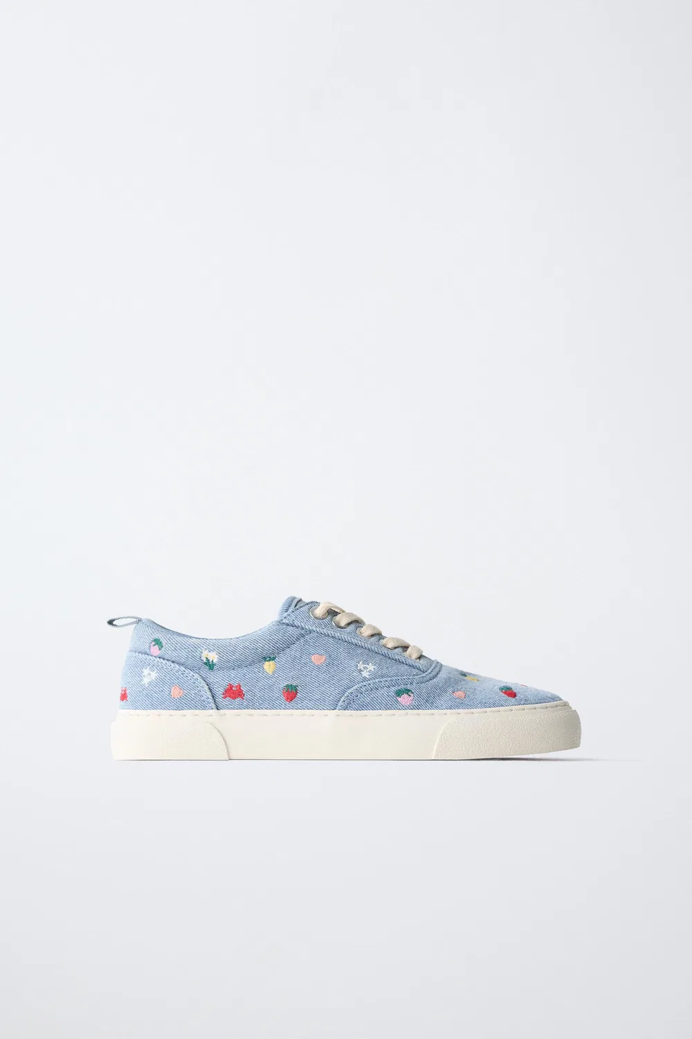 Хлопковые кроссовки с вышивкой ZARA, Lavender Blue