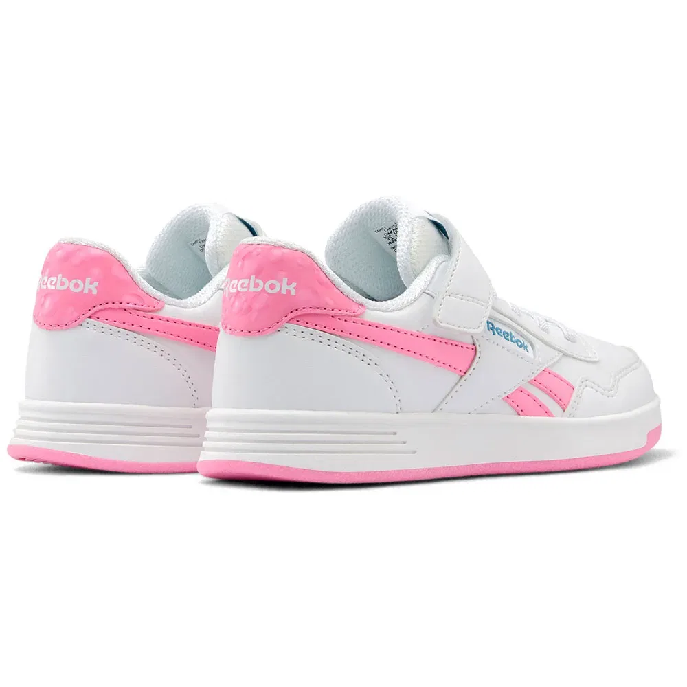 Детские кроссовки для девочек с эластичными шнурками Reebok Court Advance, White — фото 4