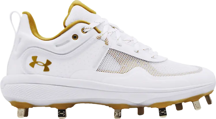 

Бутсы Under Armour Wmns Glyde MT White Metallic Gold, белый