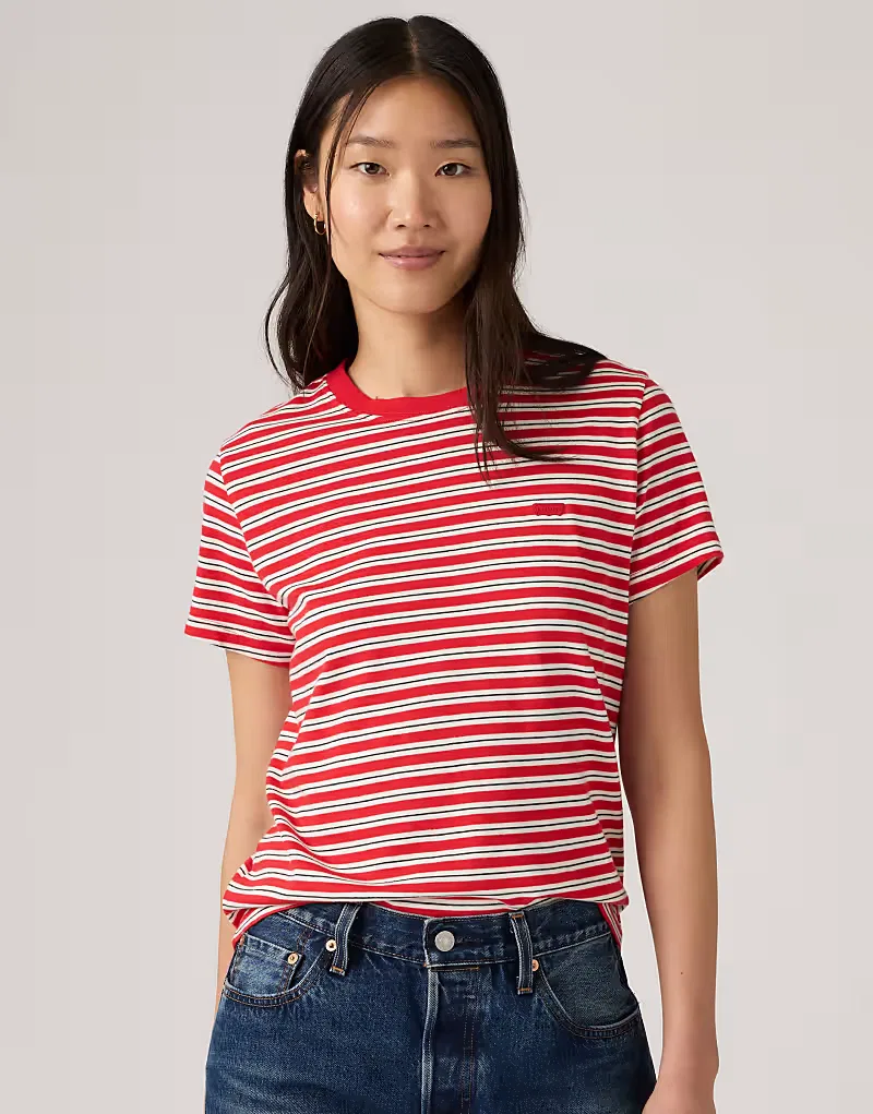 Футболка Levi's Favorite из хлопка в полоску, красный — фото 4