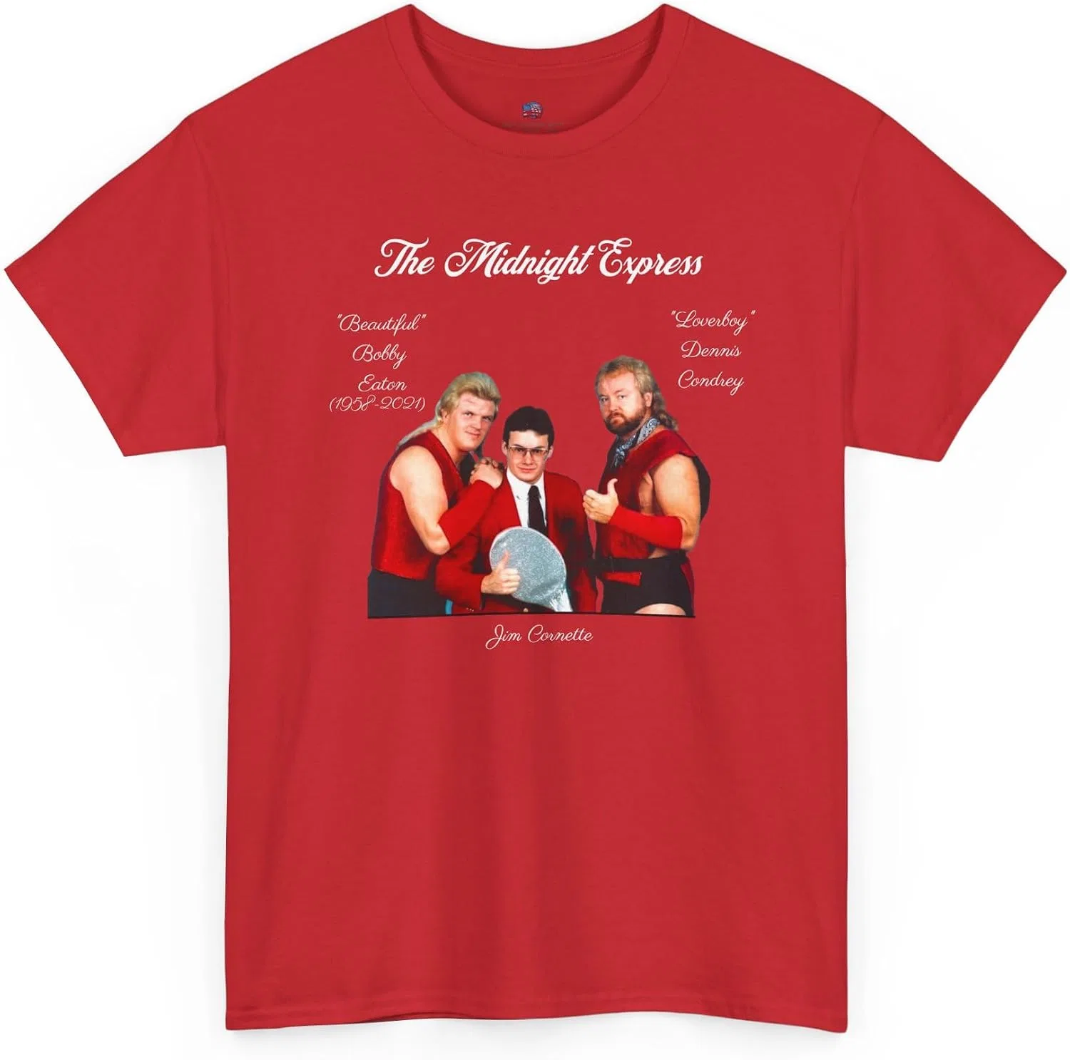Женская футболка с принтом Wrestling Fan, Heavy Cotton Top, красный — фото 3