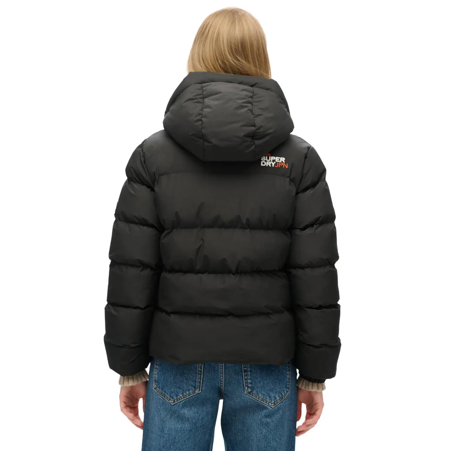 Женская утепленная куртка с капюшоном Superdry Hooded Sports, Schwarz — фото 4