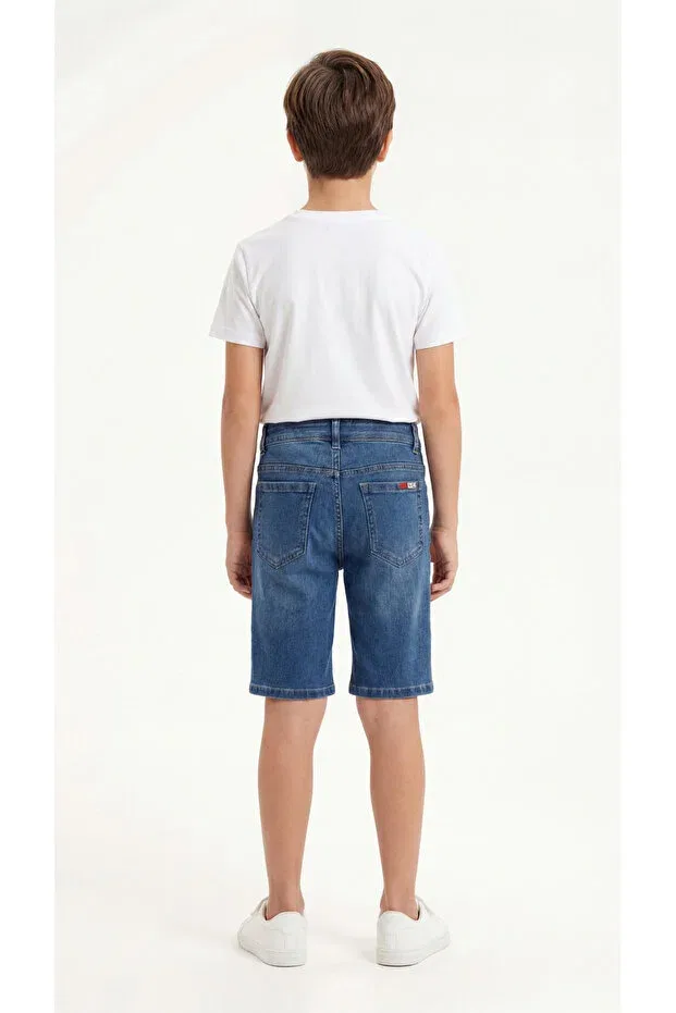 Детские шорты для мальчиков джинсовые Basic boy's denim shorts Mışıl Kids, Navy Blue — фото 4