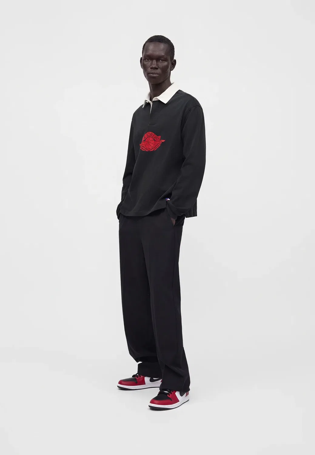 Регби - толстовка Jordan, Black/University Red — фото 2