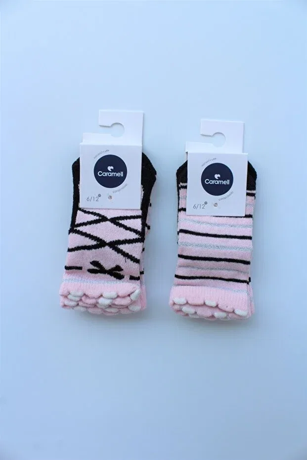 Детские носки в полоску 2 шт Caramell, Pink