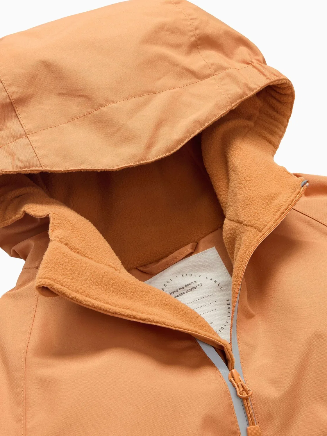 Комбинезон от дождя с флисовой подкладкой Puddlesuit KIDLY by MORI, оранжевый — фото 3