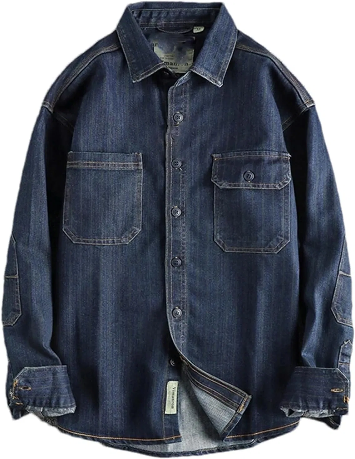 Мужская рубашка с вертикальной полоской из денима Cargo, Dark Blue