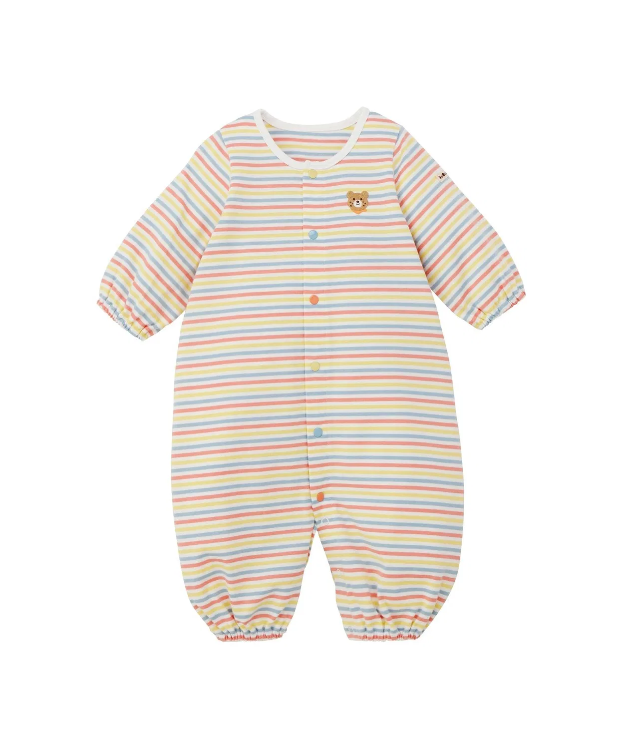 Детский комбинезон-боди с длинным рукавом модель Minjin Border One Point Embroidery HOT BISCUITS, Multi — фото 4