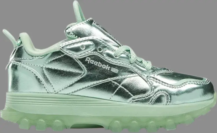 Кроссовки cardi b x classic leather little kid 'semi pixel mint' Reebok, зеленый — фото 2