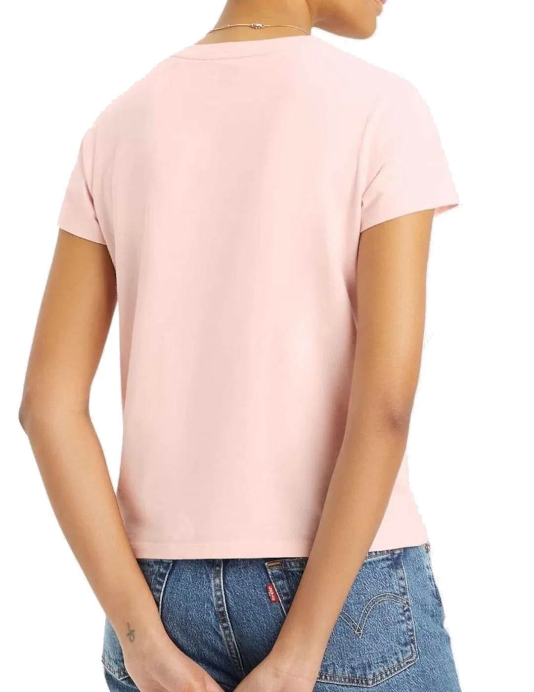Женская хлопковая футболка с вышитым логотипом Levi's, Цвет Rosa — фото 3