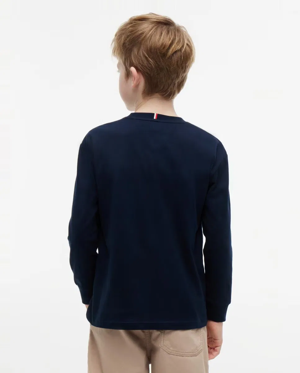 Детская футболка с длинным рукавом, Bandera Pecho, Tommy Hilfiger, синий — фото 2