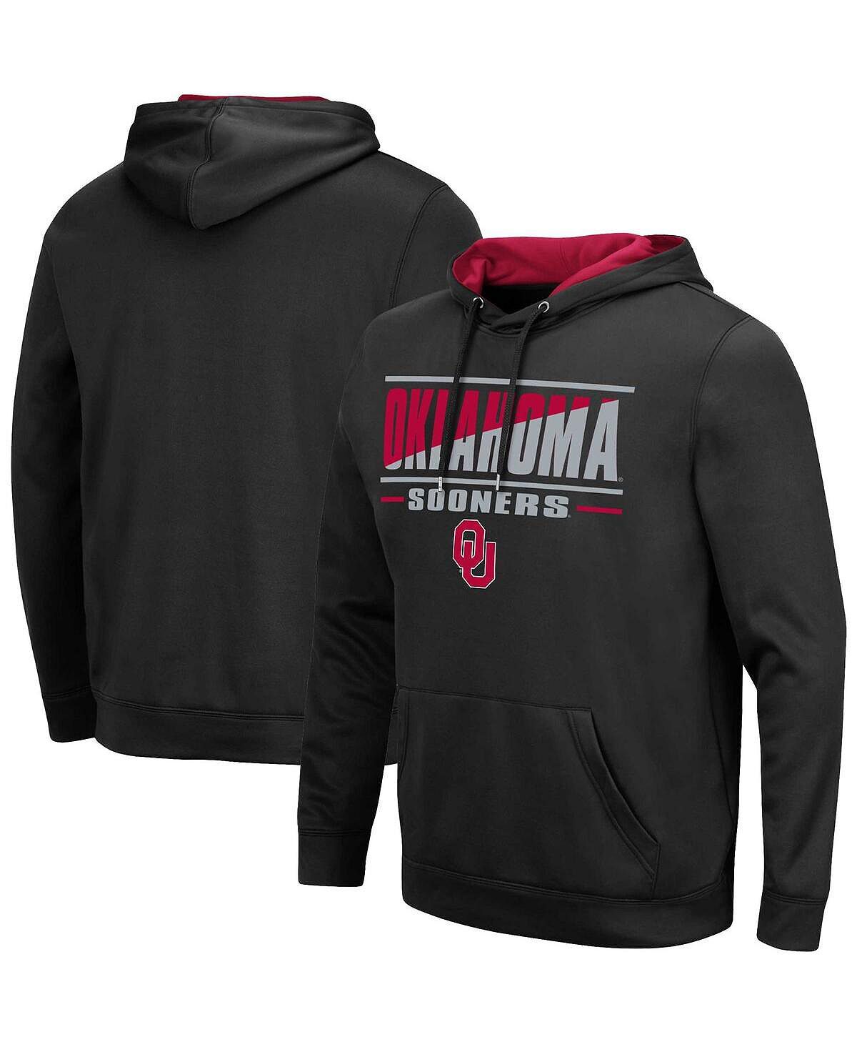 

Мужская черная толстовка с капюшоном oklahoma sooners slash stack 2.0 pullover Colosseum, черный