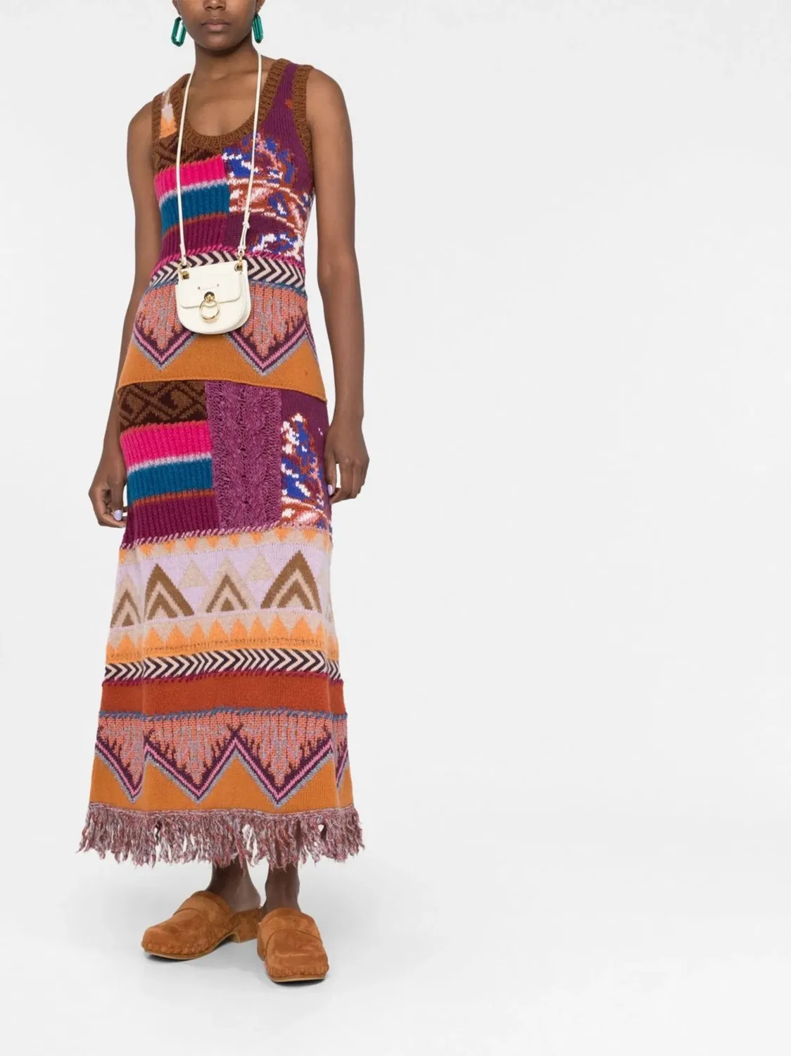 Длинное платье с интарсией ETRO, коричневый — фото 2