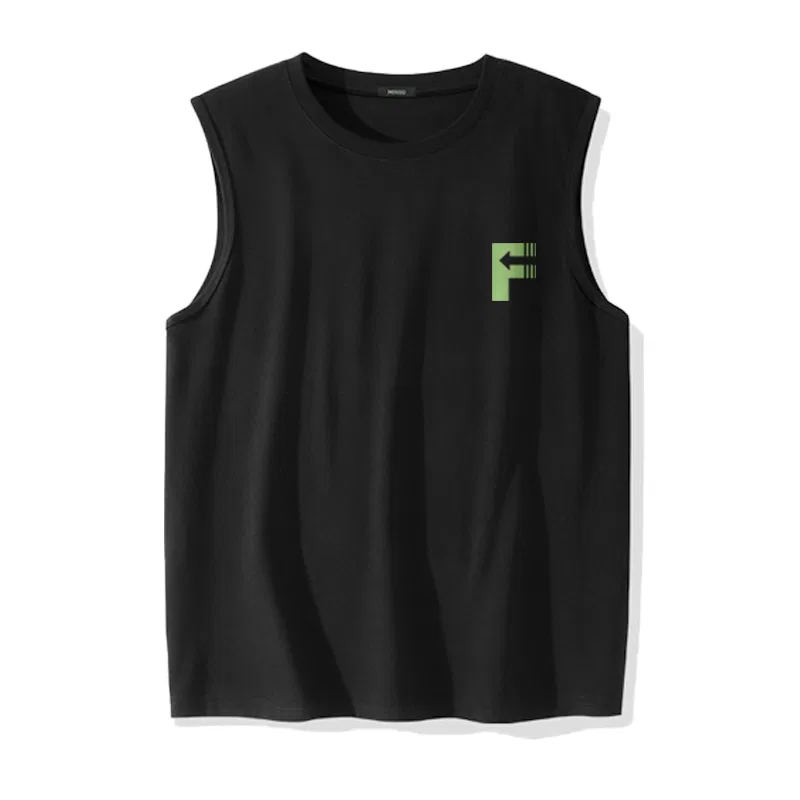Детский топ-майка без рукавов MINISO, Black (With Neon Green Letter Chest Logo)