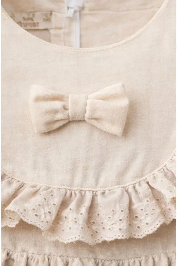 Детское платье для девочек льняное Basics Baby Corner, Beige — фото 2