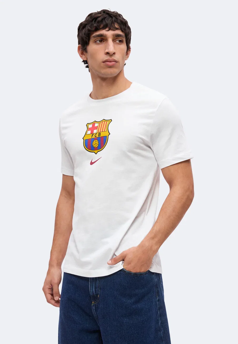 Футболка с эмблемой ФК «Барселона» - клубная одежда Nike Performance, White — фото 4