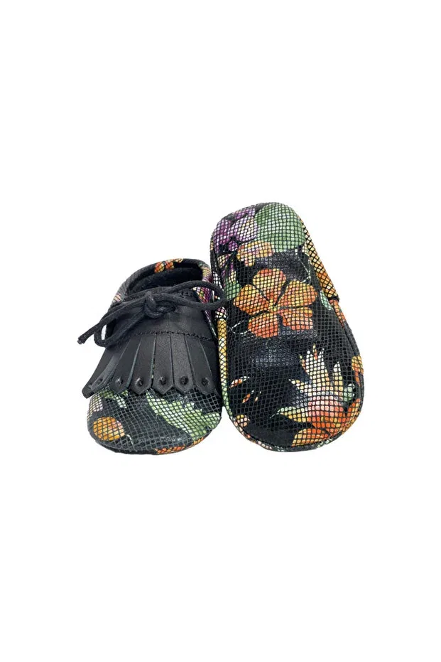 Детские кожаные туфли для мальчиков с кисточками Evokids, Black — фото 2