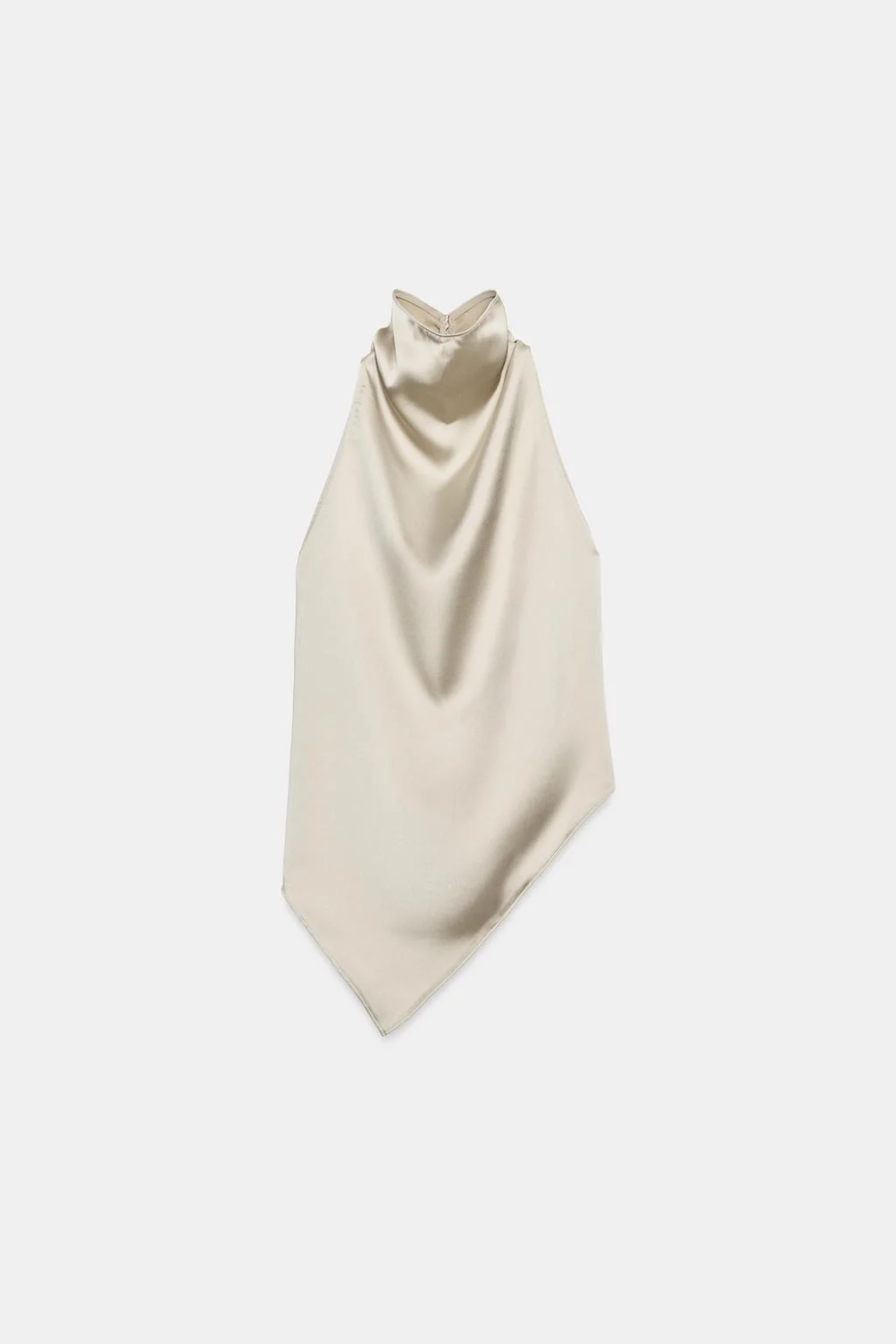 Топ Zara Halter Satinado, cava — фото 4
