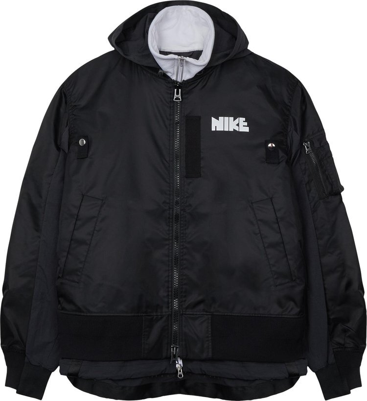 

Куртка Nike x Sacai Layered Bomber Jacket 'Black', черный