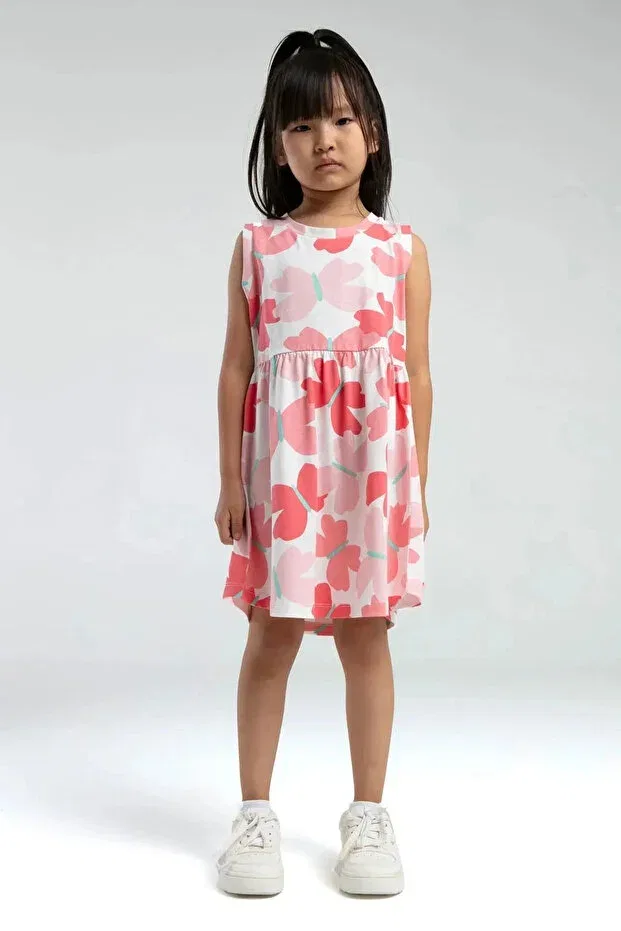Детское платье для девочек хлопковое с принтом Girls' Pink Dress Rolypoly, Pink — фото 2