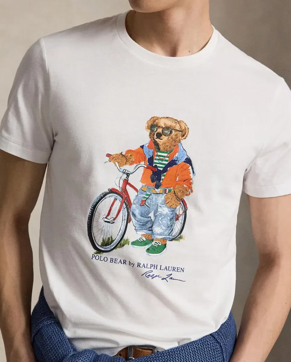 Мужская футболка с принтом Polo Bear Polo Ralph Lauren, Blanco — фото 3