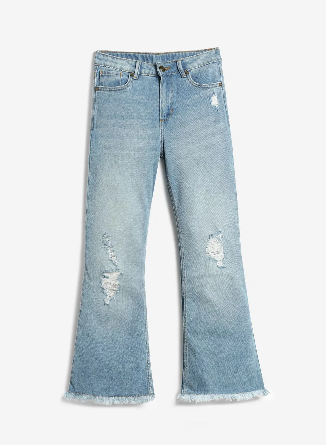 Джинсы с принтом, модель Girls Denim Jeans, Lilpicks, голубой